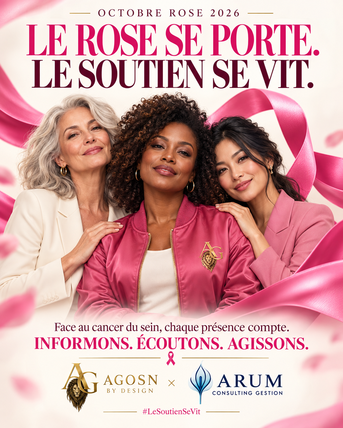 Campagne Octobre Rose : visuel sur le soutien